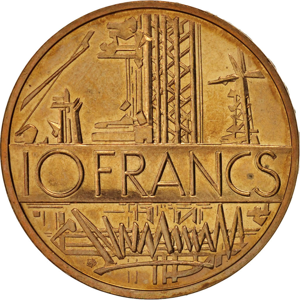 France, Mathieu, 10 Francs, 1981, Paris, MS(63), Nickel-brass, KM:940