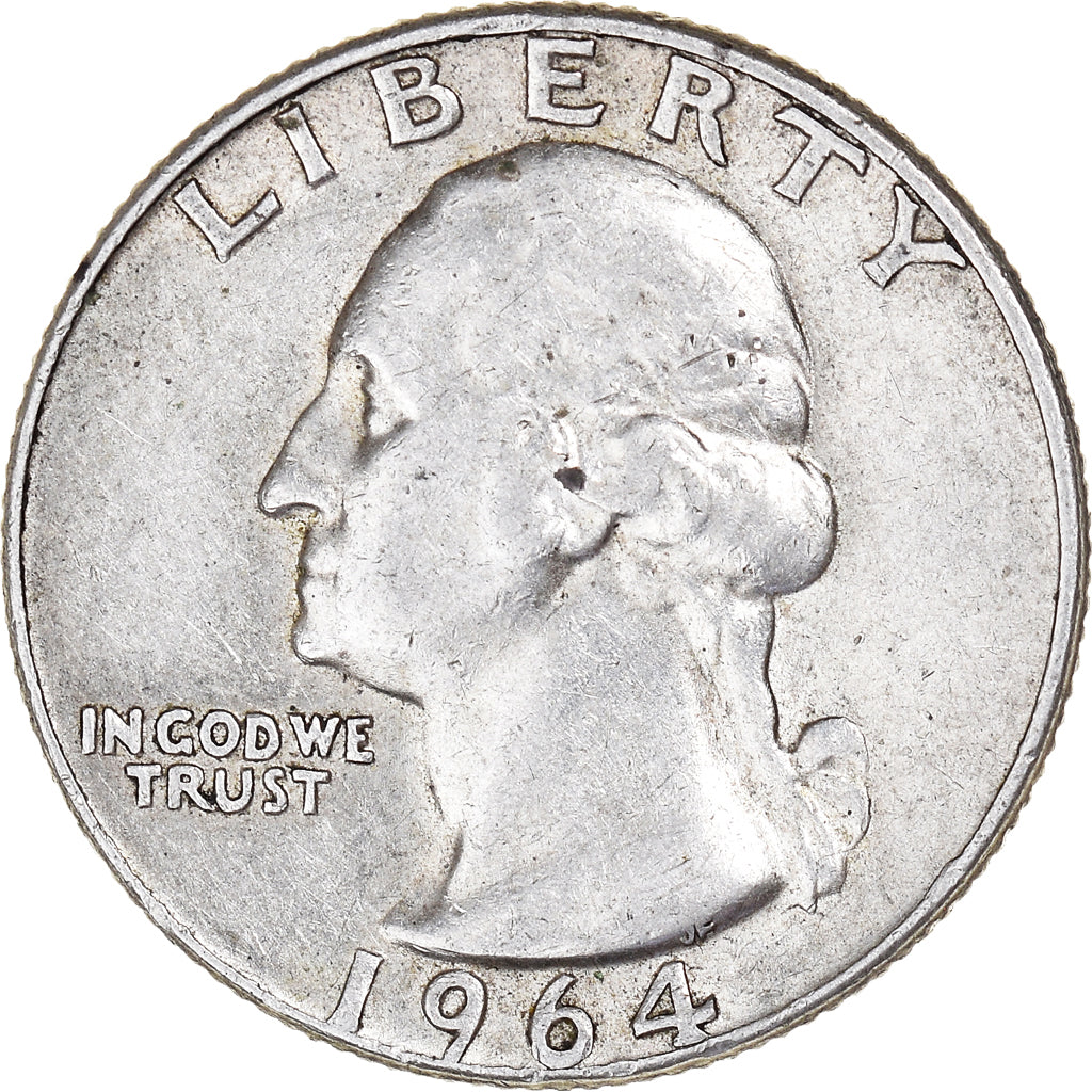 Coin, United States, Washington Quarter, Quarter, 1964, U.S. Mint, Denver