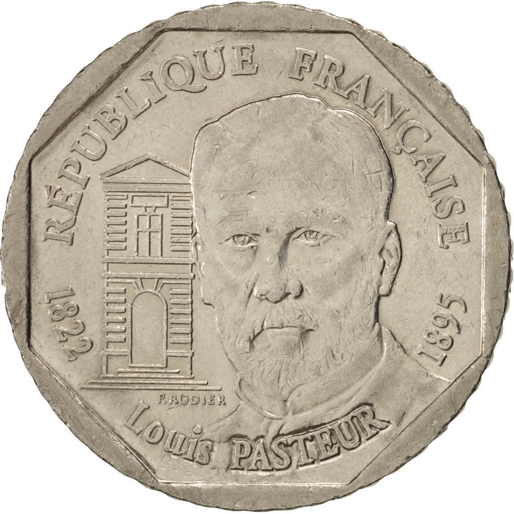 France, Pasteur, 2 Francs, 1995, AU(50-53), Nickel, KM:1119, Gadoury:549