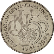 Francia, ONU, 5 Francs, 1995, Paris, SPL, Nichel placcato rame-nichel