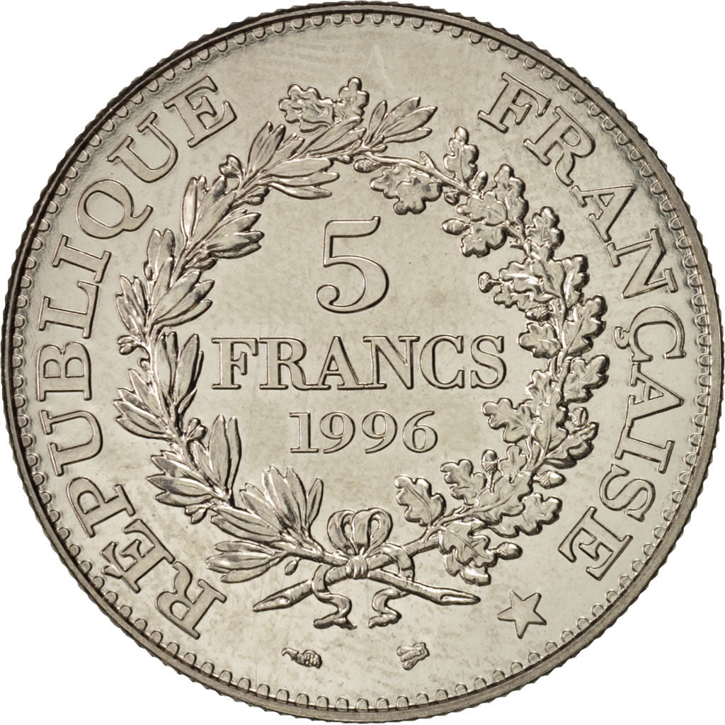 France, Hercule, 5 Francs, 1996, Paris, MS(63), Nickel, KM:1155, Gadoury:777