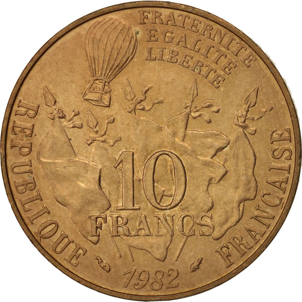 France, Gambetta, 10 Francs, 1982, EF(40-45), Nickel-Bronze, KM:950, Gadoury:815