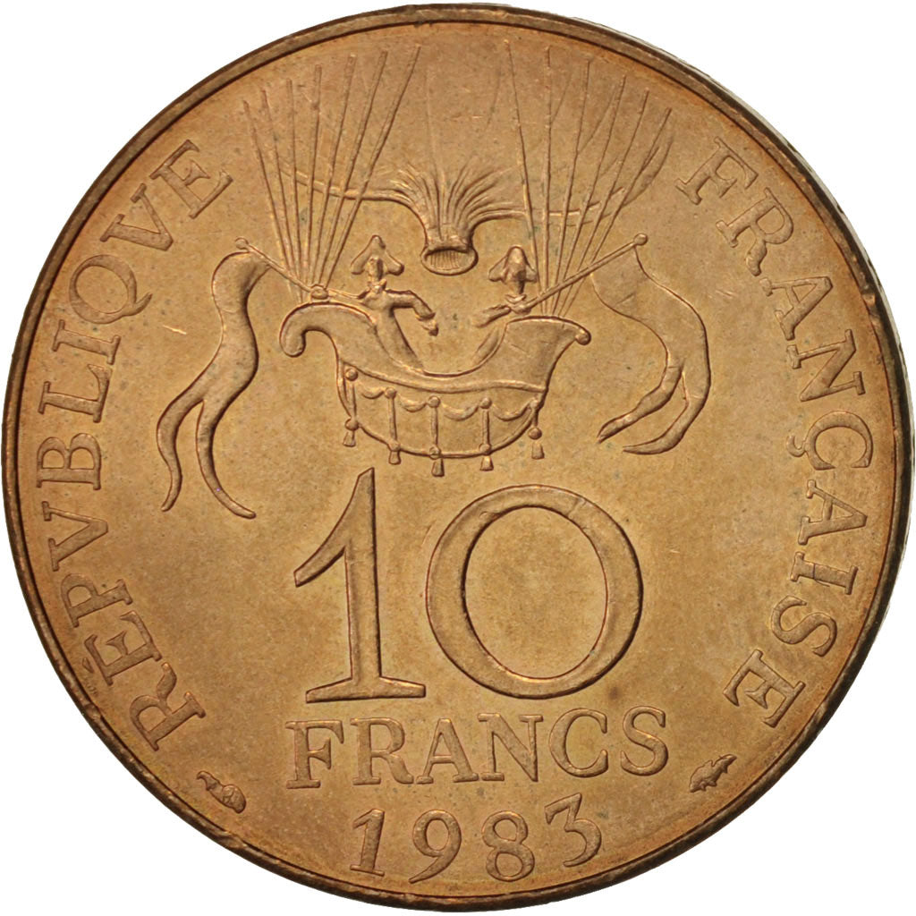 France, La conquête, 10 Francs, 1983, EF(40-45), Nickel-Bronze, KM:952
