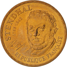 Moneta, Francia, Stendhal, 10 Francs, 1983, Paris, SPL, Nichel-bronzo, KM:953