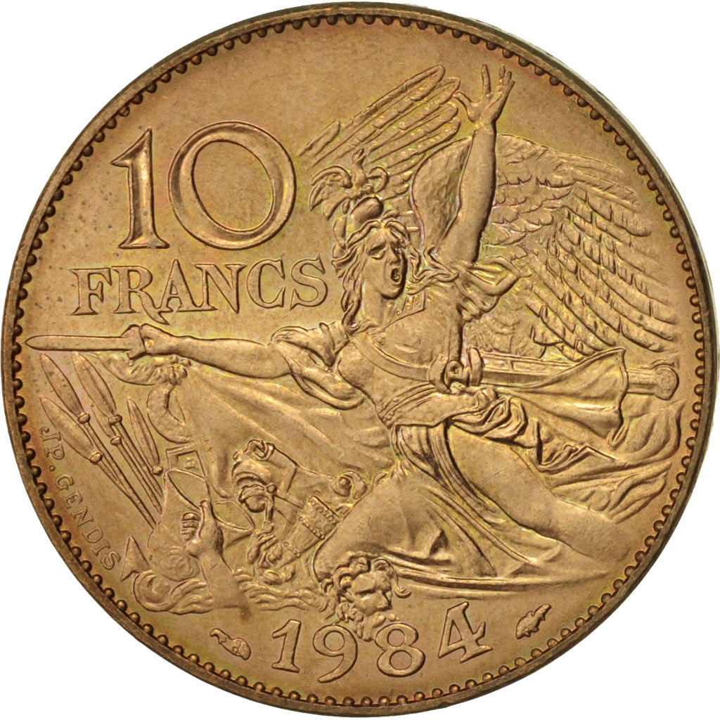 Coin, France, François Rude, 10 Francs, 1984, Paris, AU(55-58), Nickel-Bronze