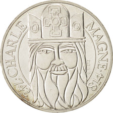 France, Charlemagne, 100 Francs, 1990, MS(63), Silver, KM:982, Gadoury:905
