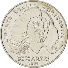 France, Descartes, 100 Francs, 1991, Paris, MS(63), Silver, KM:996, Gadoury:906