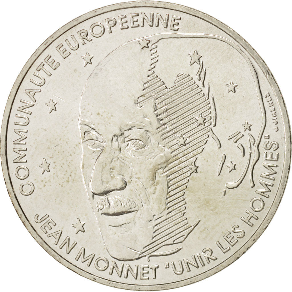 Francia, Jean Monnet, 100 Francs, 1992, SPL, Argento, KM:1120, Gadoury:907