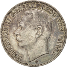 Coin, German States, BADEN, Friedrich II, 3 Mark, 1912, Stuttgart, EF(40-45)