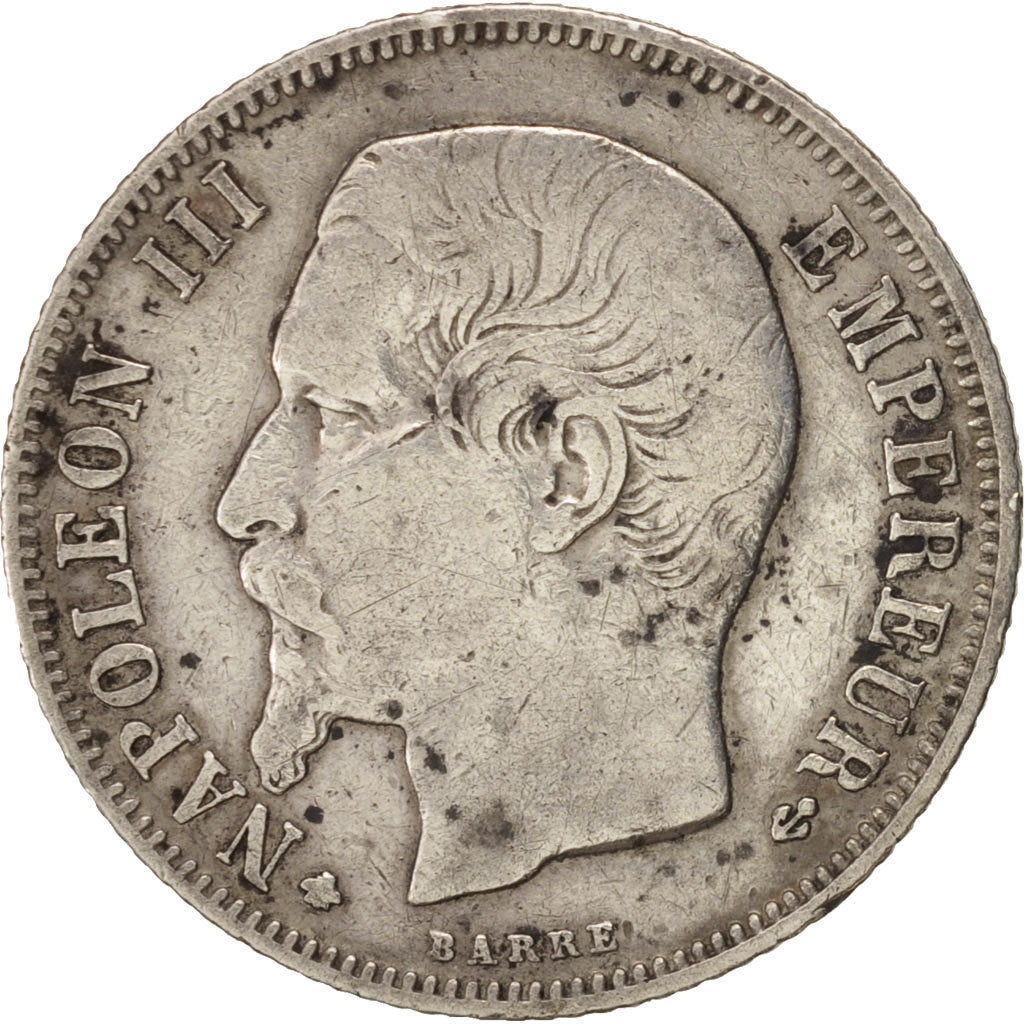 Coin, France, Napoleon III, Napoléon III, Franc, 1856, Strasbourg, VF(30-35)