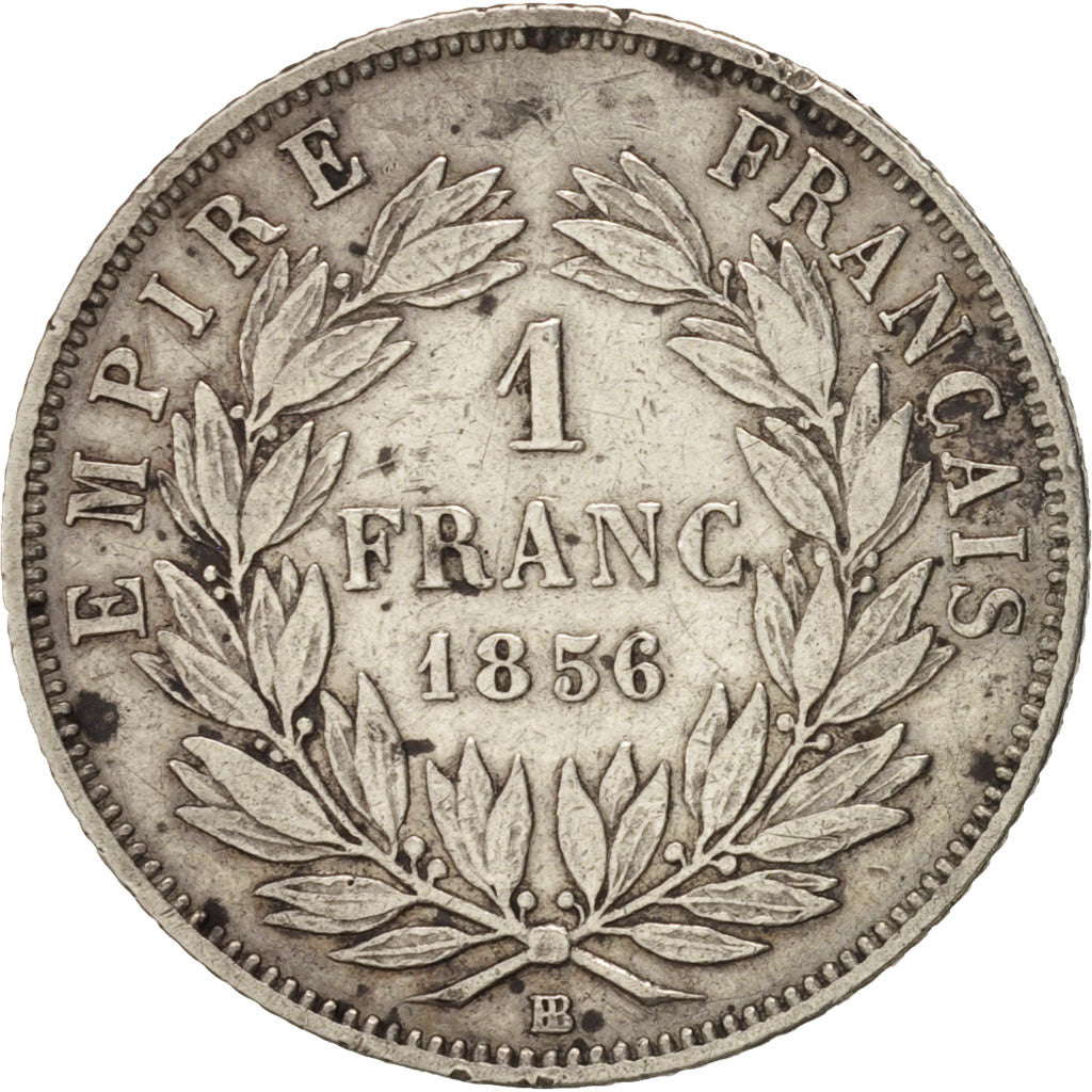 Coin, France, Napoleon III, Napoléon III, Franc, 1856, Strasbourg, VF(30-35)