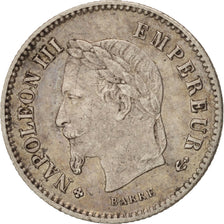 France, Napoleon III, 20 Centimes, 1867, Strasbourg, EF(40-45), KM:808.2
