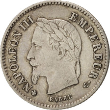 Francia, Napoleon III, 20 Centimes, 1867, Strasbourg, BB, KM:808.2