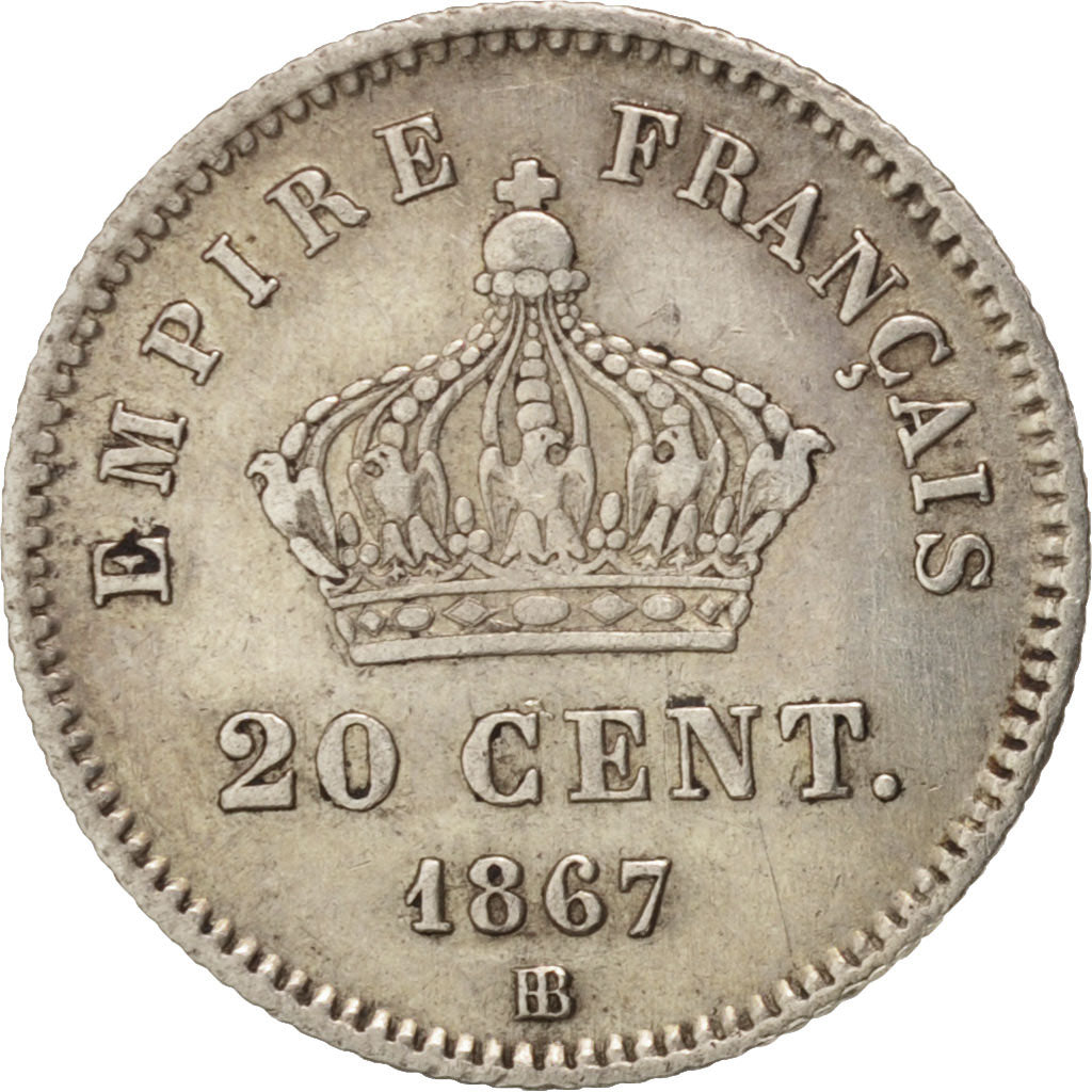Coin, France, Napoleon III, Napoléon III, 20 Centimes, 1867, Strasbourg