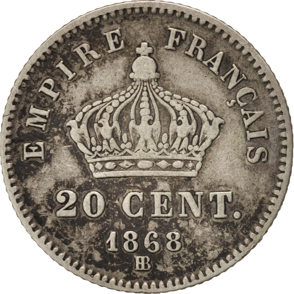 Coin, France, Napoleon III, Napoléon III, 20 Centimes, 1868, Strasbourg