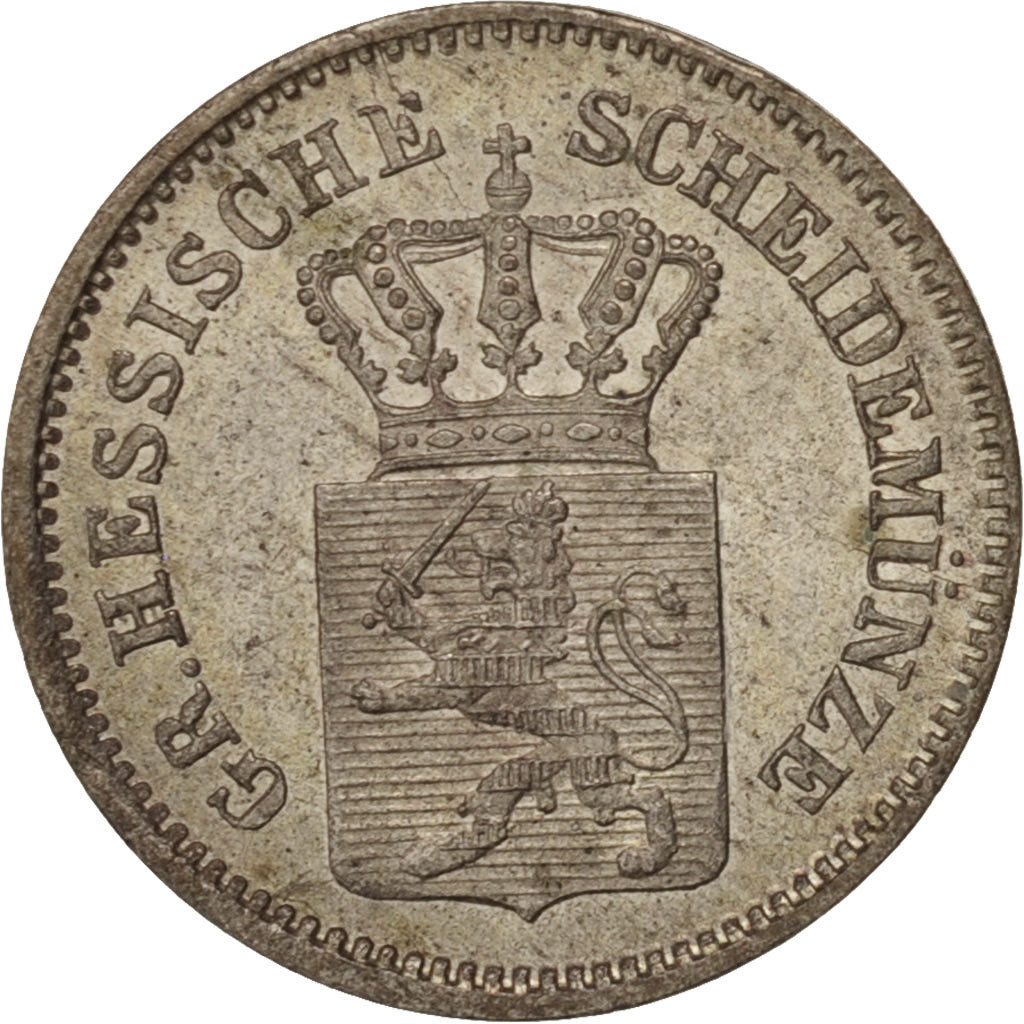 German States, HESSE-DARMSTADT, Ludwig III, Kreuzer, 1871, MS(60-62), KM:339