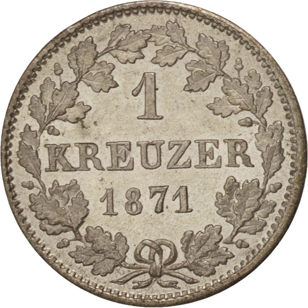 German States, HESSE-DARMSTADT, Ludwig III, Kreuzer, 1871, MS(60-62), KM:339
