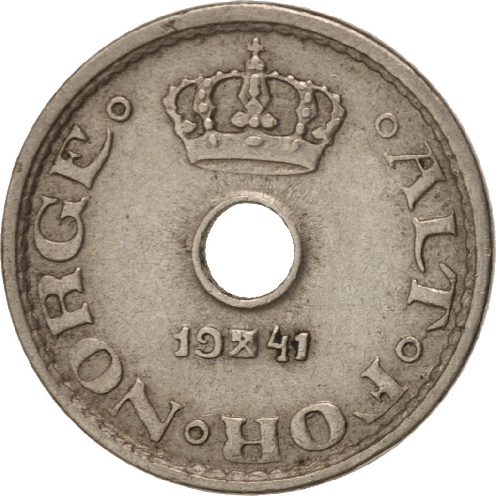 Norway, Haakon VII, 10 Öre, 1941, EF(40-45), Copper-nickel, KM:383