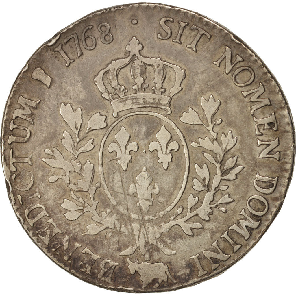 Francia, Louis XV, Écu de Béarn au bandeau, Ecu, 1768, Pau, BC, Plata, KM:518