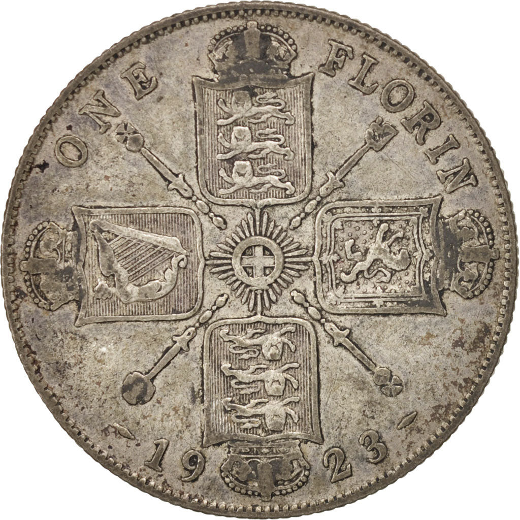 Coin, Great Britain, George V, Florin, Two Shillings, 1923, VF(20-25), Silver