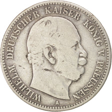 Stati tedeschi, PRUSSIA, Wilhelm I, 2 Mark, 1877, B+, Argento, KM:506