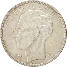 Coin, Belgium, 20 Francs, 20 Frank, 1935, EF(40-45), Silver, KM:105
