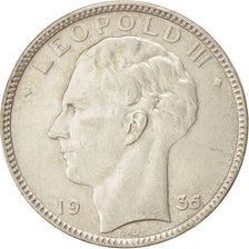 Coin, Belgium, 20 Francs, 20 Frank, 1935, EF(40-45), Silver, KM:105
