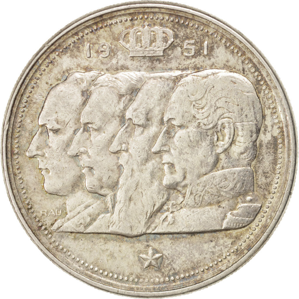 Coin, Belgium, 100 Francs, 100 Frank, 1951, AU(50-53), Silver, KM:139.1