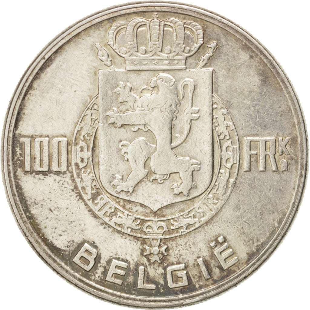 Coin, Belgium, 100 Francs, 100 Frank, 1951, AU(50-53), Silver, KM:139.1
