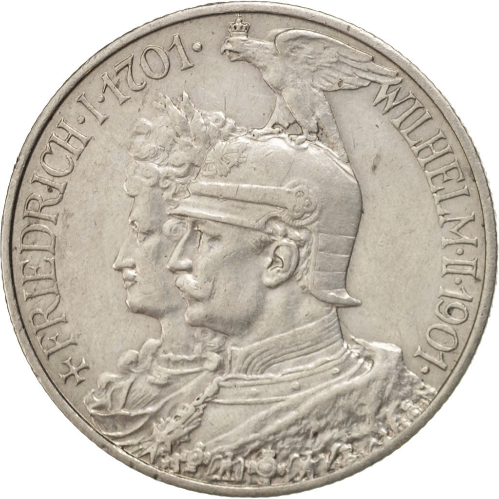 German States, PRUSSIA, Wilhelm II, 2 Mark, 1901, Berlin, Silver, KM:525