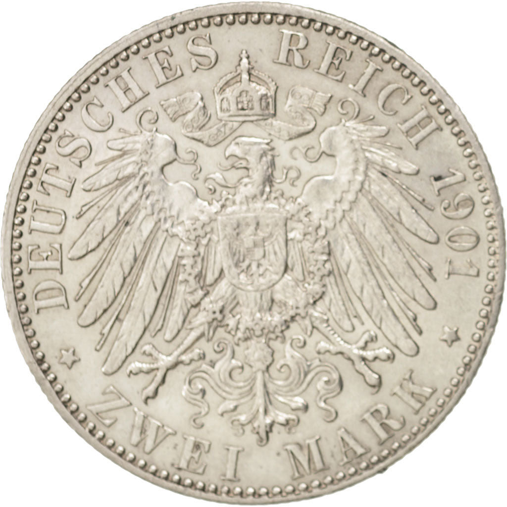 German States, PRUSSIA, Wilhelm II, 2 Mark, 1901, Berlin, Silver, KM:525