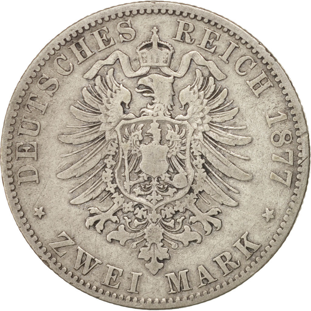 Coin, German States, PRUSSIA, Wilhelm I, 2 Mark, 1877, Berlin, VF(20-25)