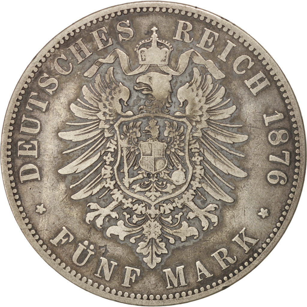 German States, PRUSSIA, Wilhelm I, 5 Mark, 1876, Berlin, Silver, KM:503