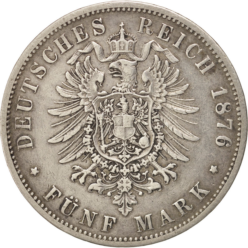 German States, PRUSSIA, Wilhelm I, 5 Mark, 1876, Hannover, Silver, KM:503