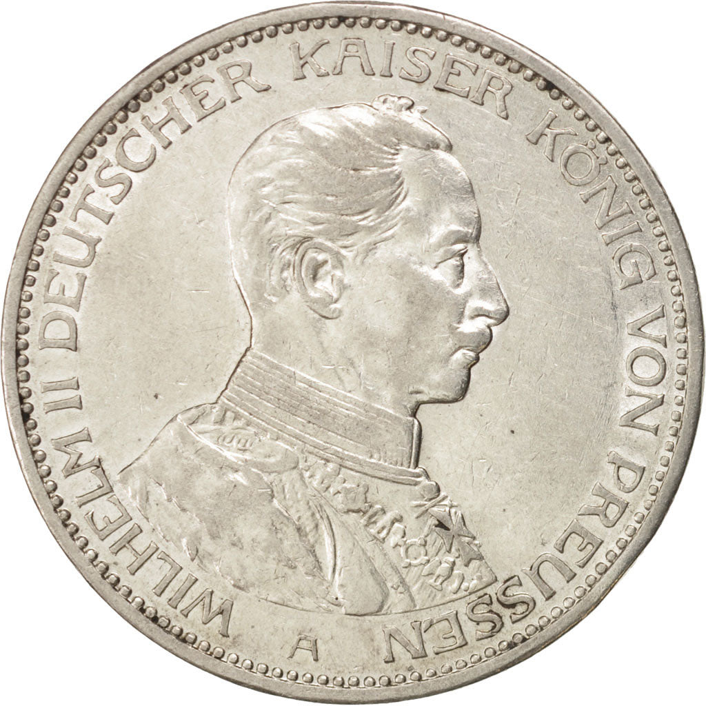 German States, PRUSSIA, Wilhelm II, 3 Mark, 1914, Berlin, Silver, KM:538
