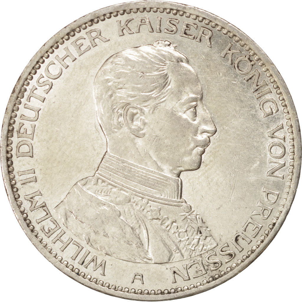 Coin, German States, PRUSSIA, Wilhelm II, 3 Mark, 1914, Berlin, AU(55-58)
