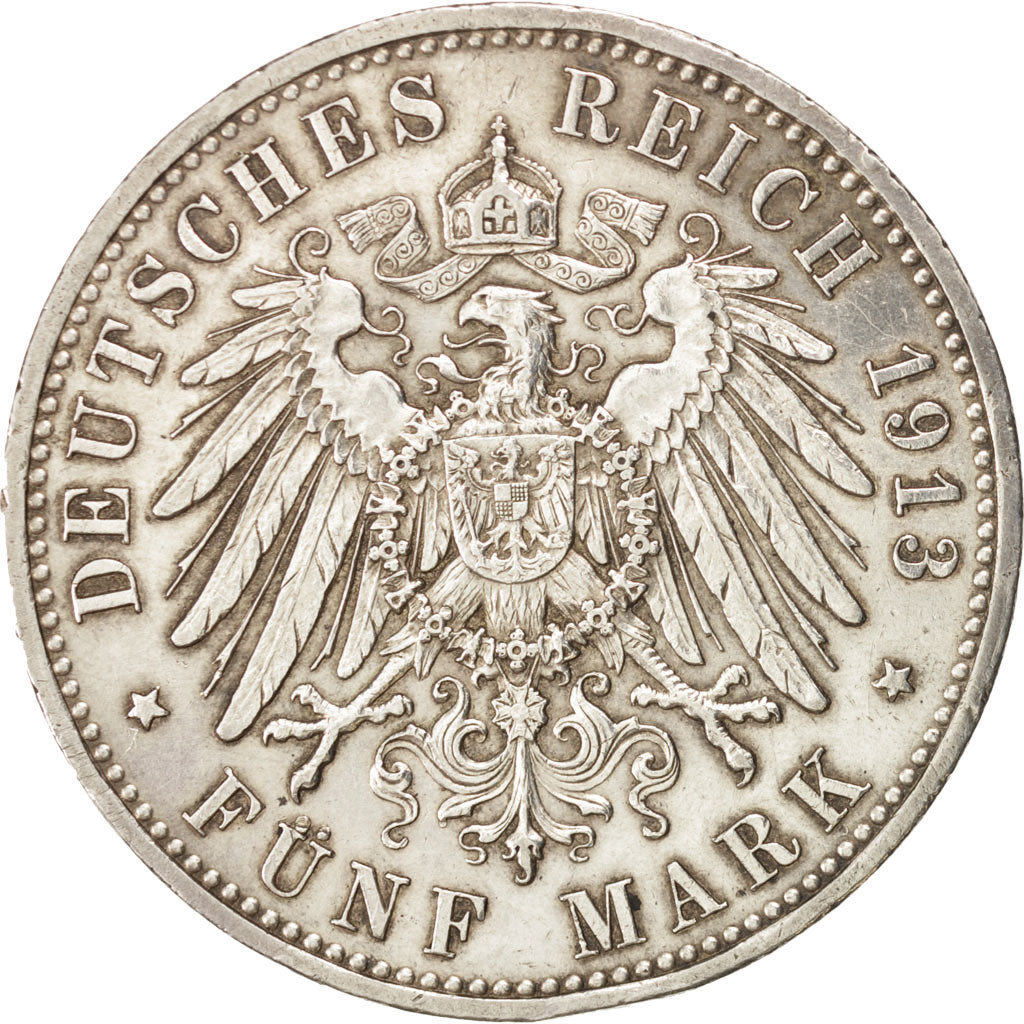 German States, PRUSSIA, Wilhelm II, 5 Mark, 1913, Berlin, Silver, KM:536