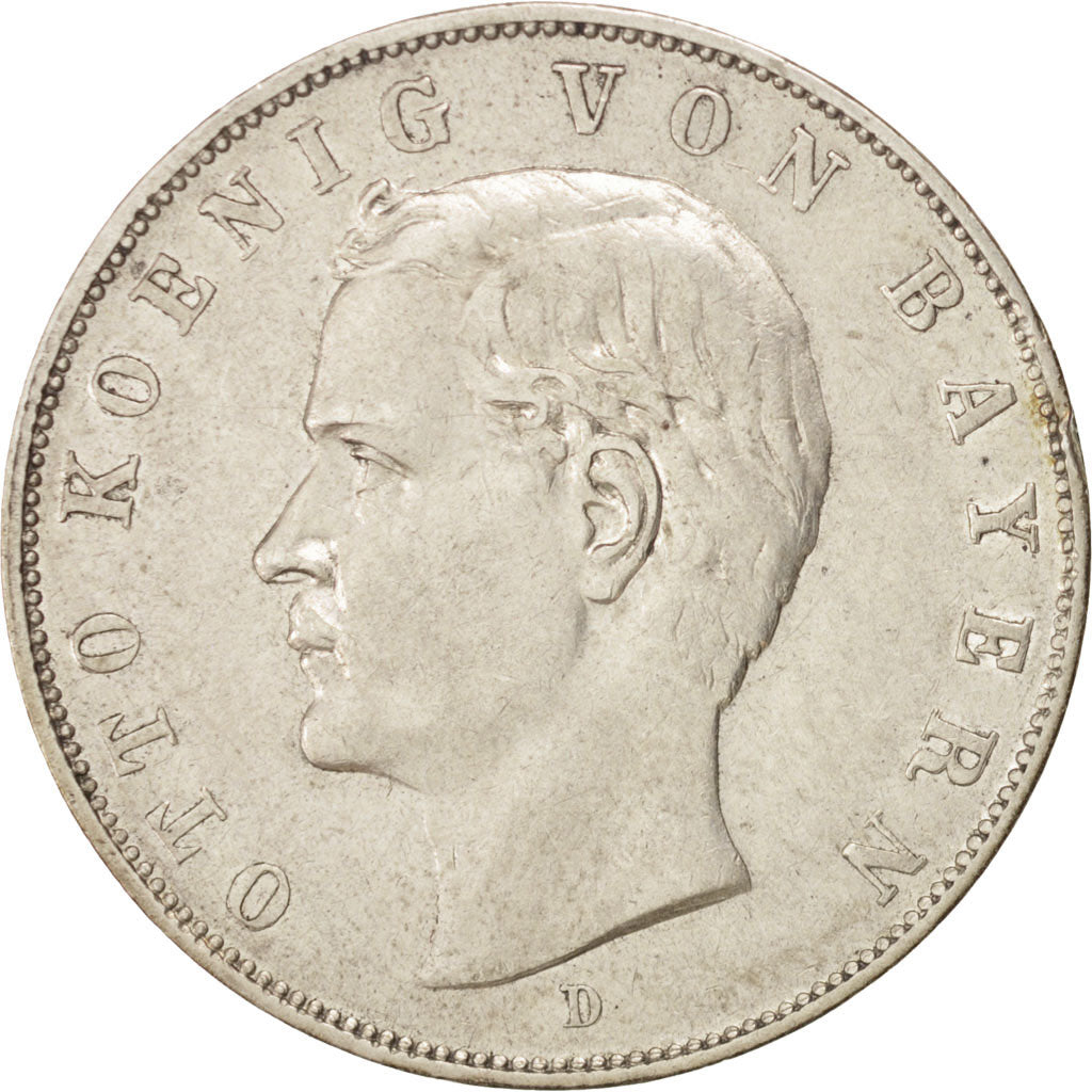 Coin, German States, BAVARIA, Otto, 3 Mark, 1912, Munich, EF(40-45), Silver