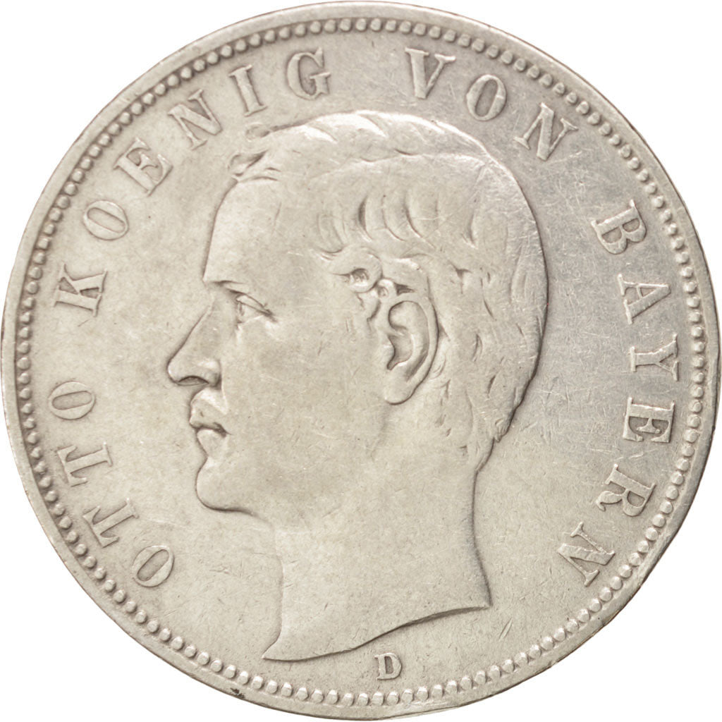 German States, BAVARIA, Otto, 5 Mark, 1902, Munich, EF(40-45), Silver, KM:915