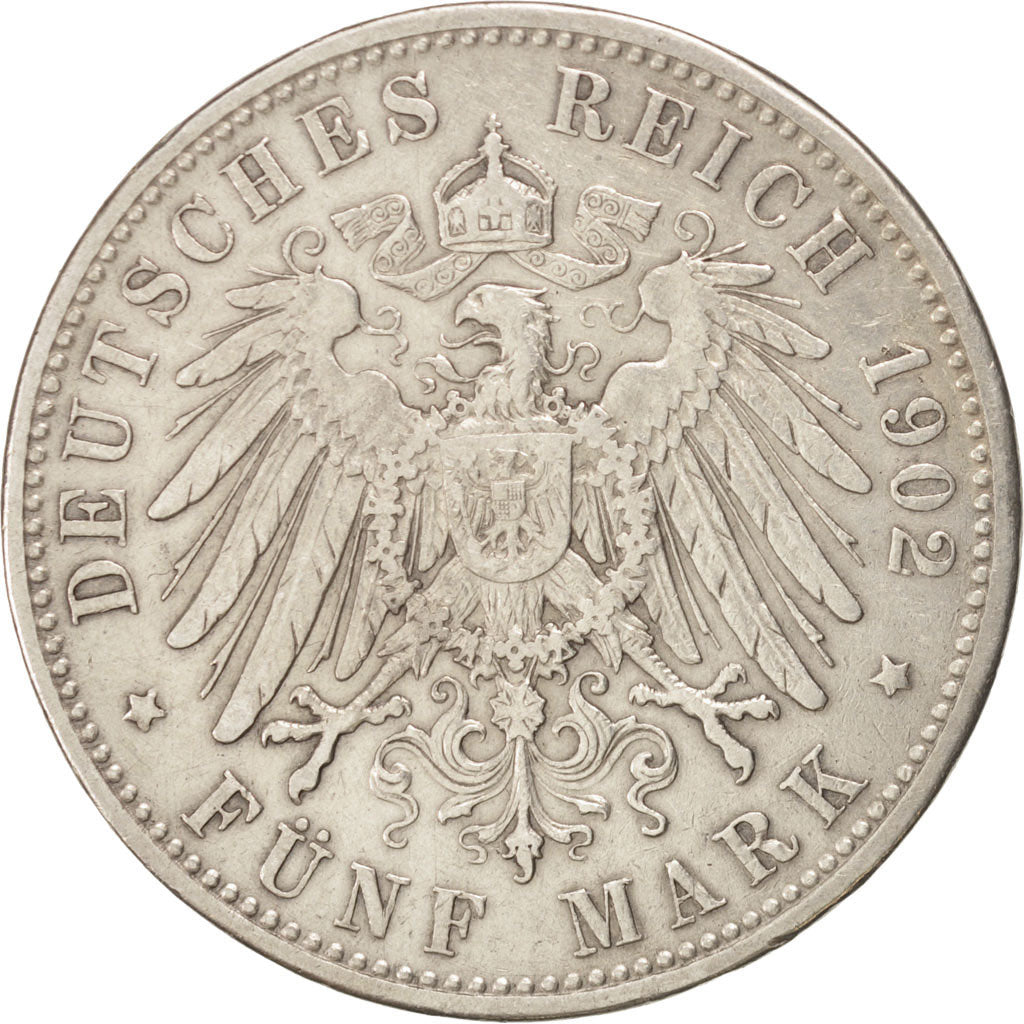 German States, BAVARIA, Otto, 5 Mark, 1902, Munich, EF(40-45), Silver, KM:915