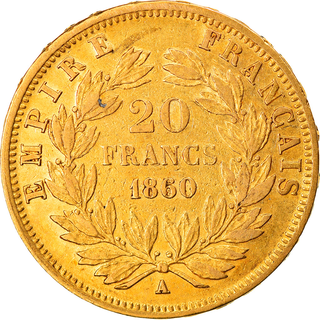 Münze, Frankreich, Napoleon III, Napoléon III, 20 Francs, 1860, Paris, SS
