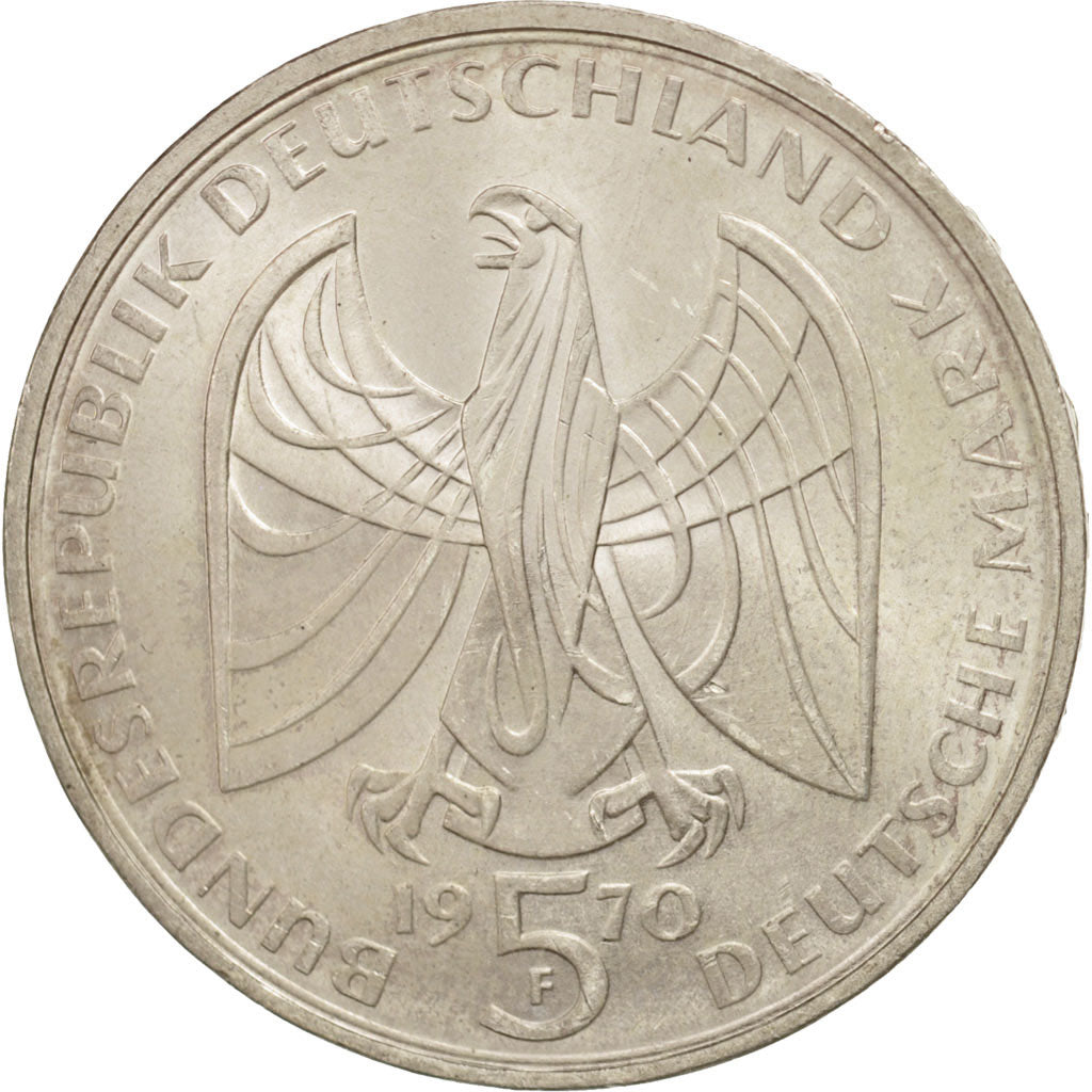 Moneta, GERMANIA - REPUBBLICA FEDERALE, 5 Mark, 1970, Stuttgart, Germany, SPL