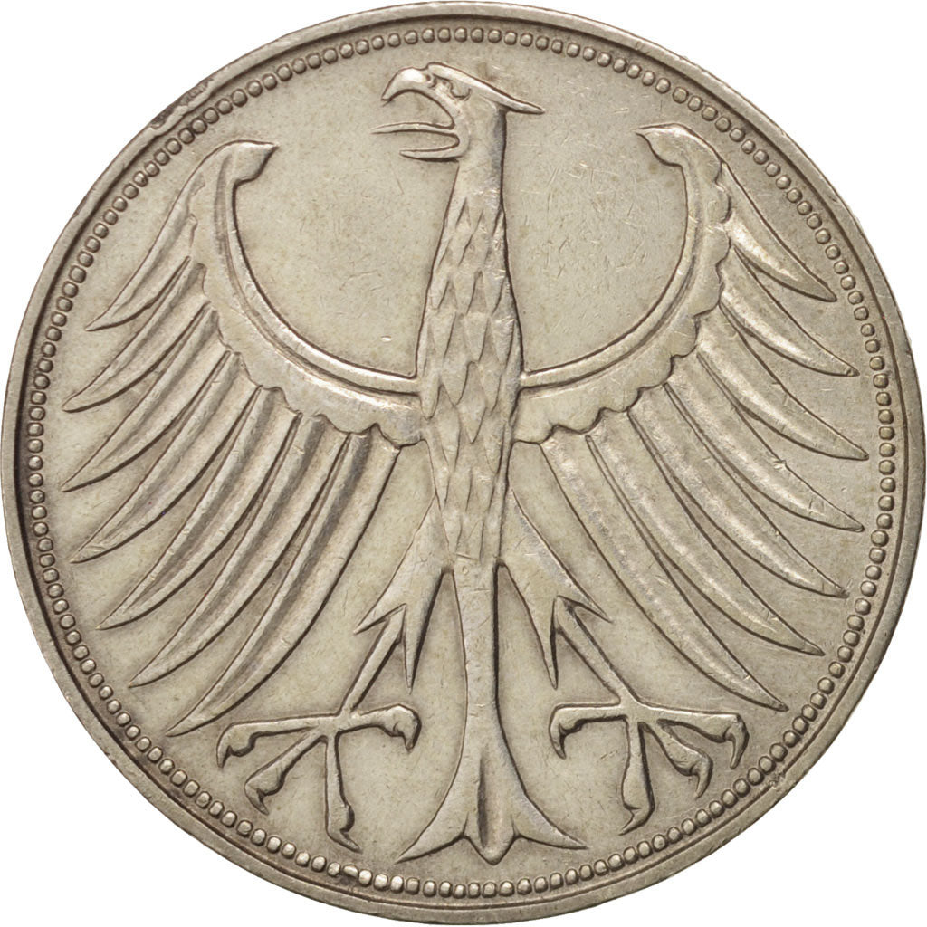 Coin, GERMANY - FEDERAL REPUBLIC, 5 Mark, 1951, Munich, EF(40-45), Silver