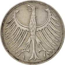 GERMANY - FEDERAL REPUBLIC, 5 Mark, 1951, Munich, EF(40-45), Silver, KM:112.1