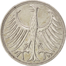 Coin, GERMANY - FEDERAL REPUBLIC, 5 Mark, 1951, Stuttgart, EF(40-45), Silver