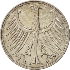 GERMANY - FEDERAL REPUBLIC, 5 Mark, 1951, Stuttgart, AU(50-53), Silver, KM:112.1