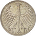 GERMANY - FEDERAL REPUBLIC, 5 Mark, 1951, Stuttgart, AU(50-53), Silver, KM:112.1