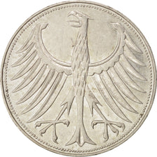 GERMANY - FEDERAL REPUBLIC, 5 Mark, 1956, Stuttgart, AU(50-53), Silver, KM:112.1