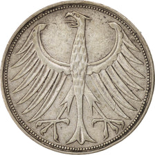 GERMANY - FEDERAL REPUBLIC, 5 Mark, 1957, Munich, EF(40-45), Silver, KM:112.1