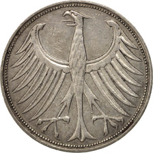 GERMANY - FEDERAL REPUBLIC, 5 Mark, 1957, Hamburg, EF(40-45), Silver, KM:112.1